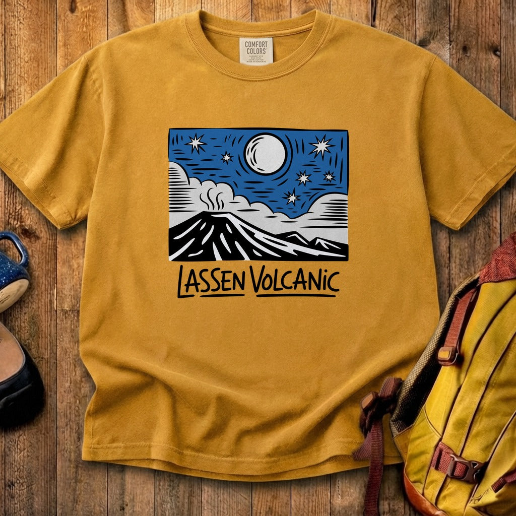 Lassen Volcanic at Night Cotton T-Shirt