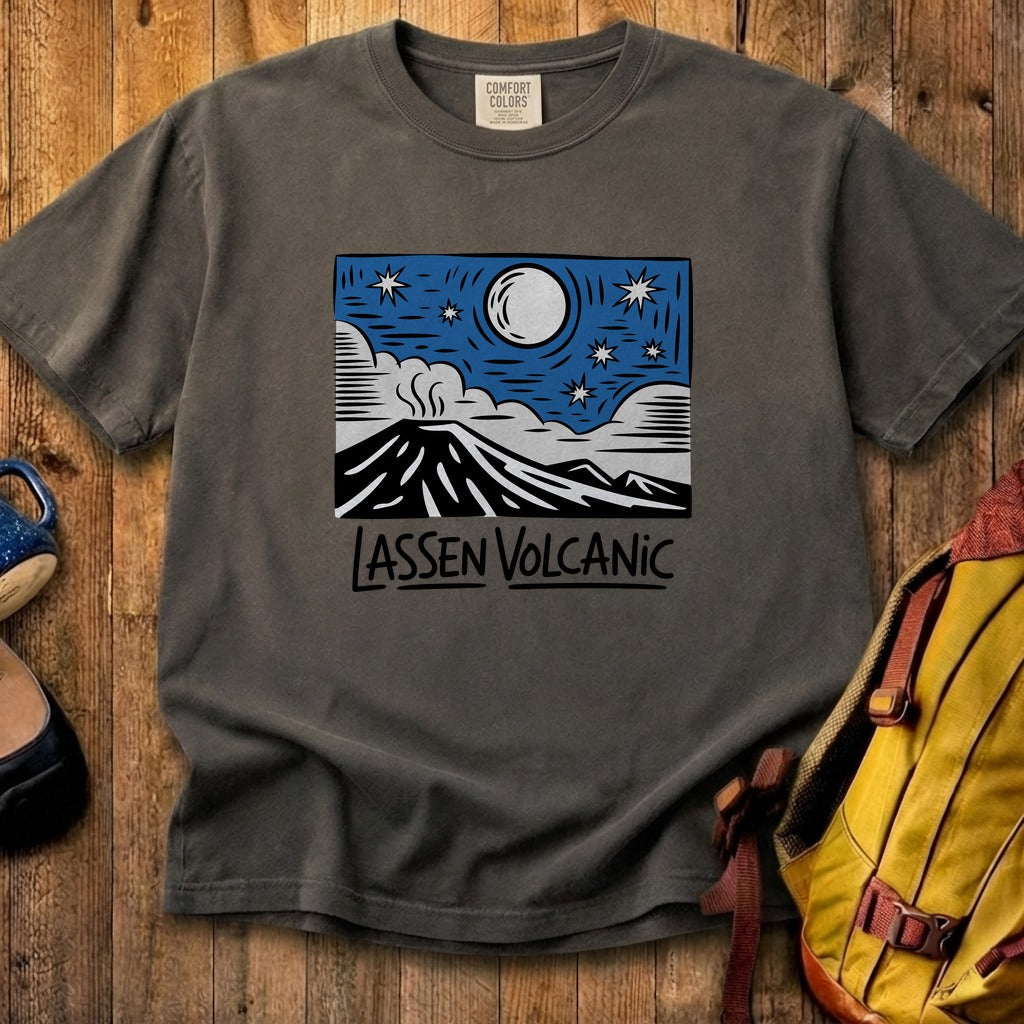 Lassen Volcanic at Night Cotton T-Shirt