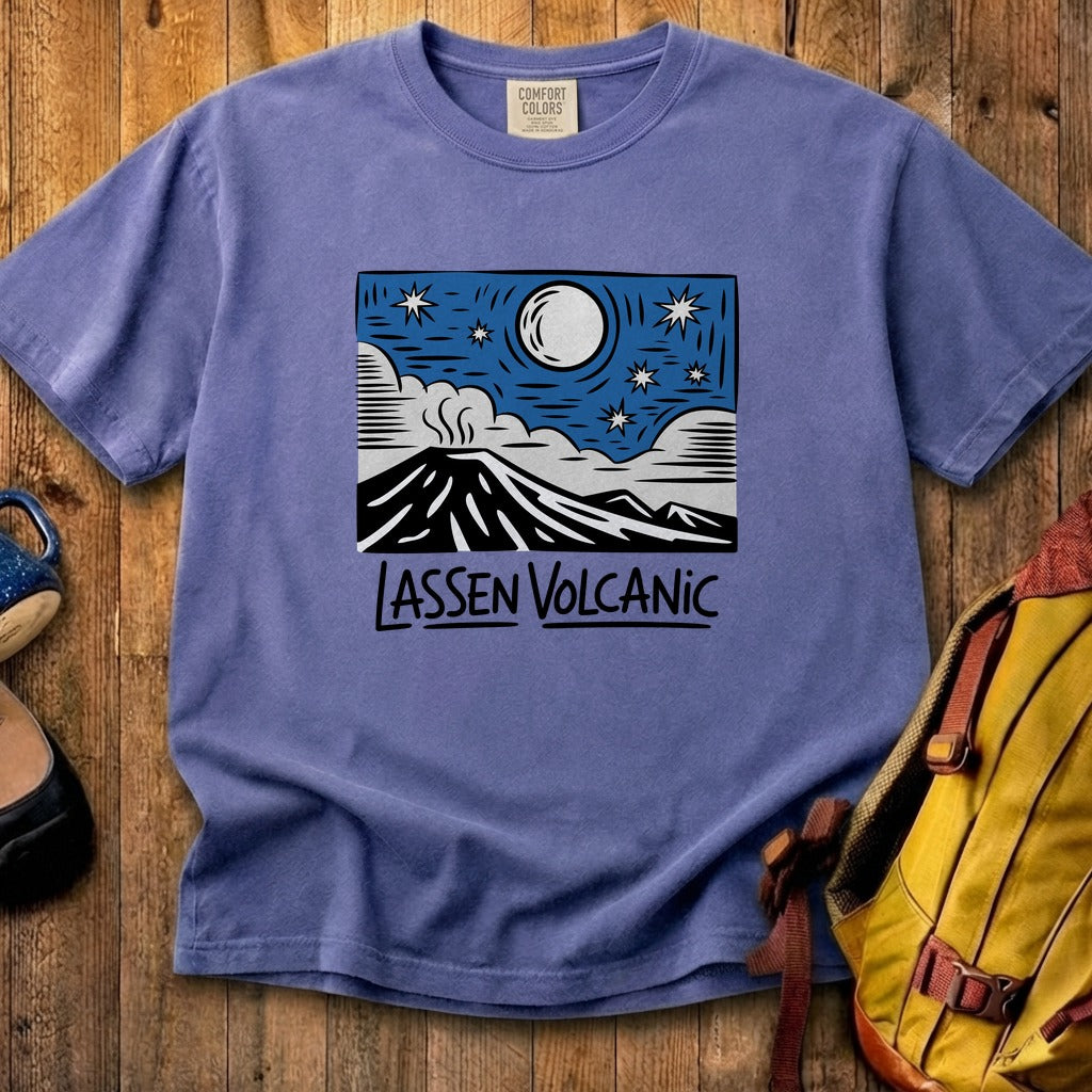 Lassen Volcanic at Night Cotton T-Shirt