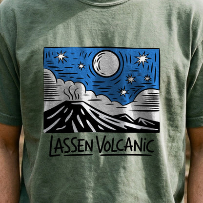 Lassen Volcanic at Night Cotton T-Shirt