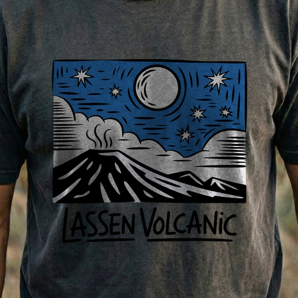 Lassen Volcanic at Night Cotton T-Shirt