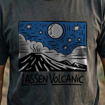 Lassen Volcanic at Night Cotton T-Shirt
