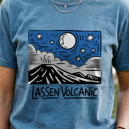 Lassen Volcanic at Night Cotton T-Shirt