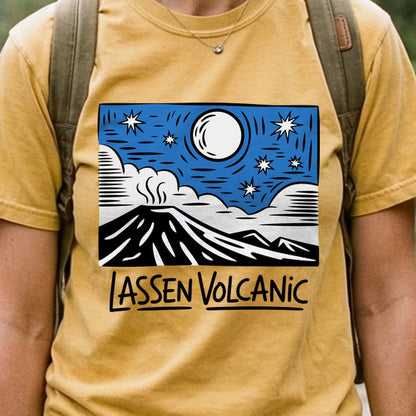 Lassen Volcanic at Night Cotton T-Shirt