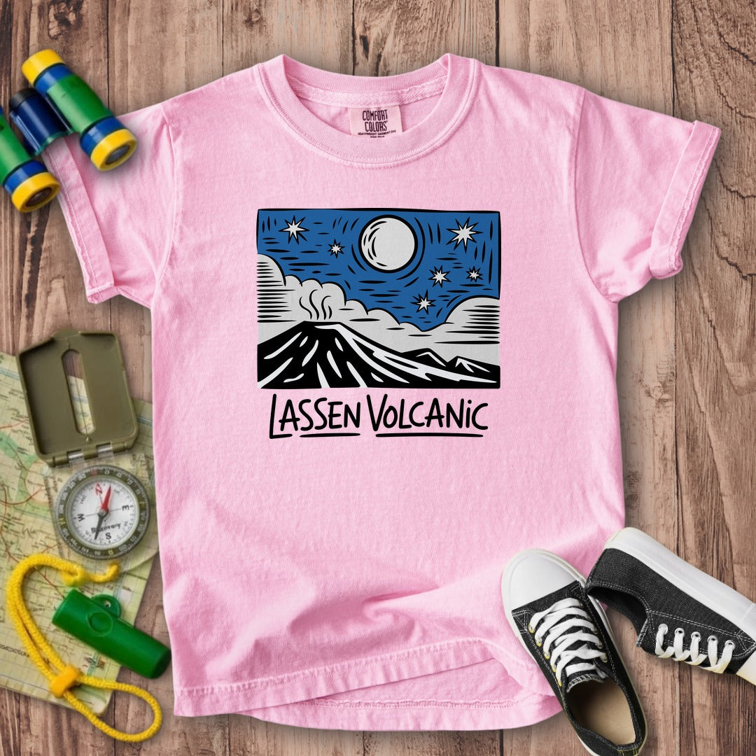 Lassen Volcanic at Night Kids Cotton T-Shirt