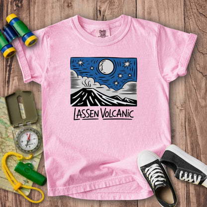 Lassen Volcanic at Night Kids Cotton T-Shirt
