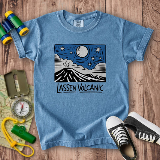 Lassen Volcanic at Night Kids Cotton T-Shirt