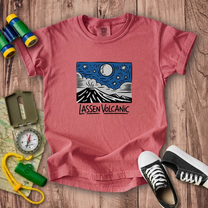 Lassen Volcanic at Night Kids Cotton T-Shirt