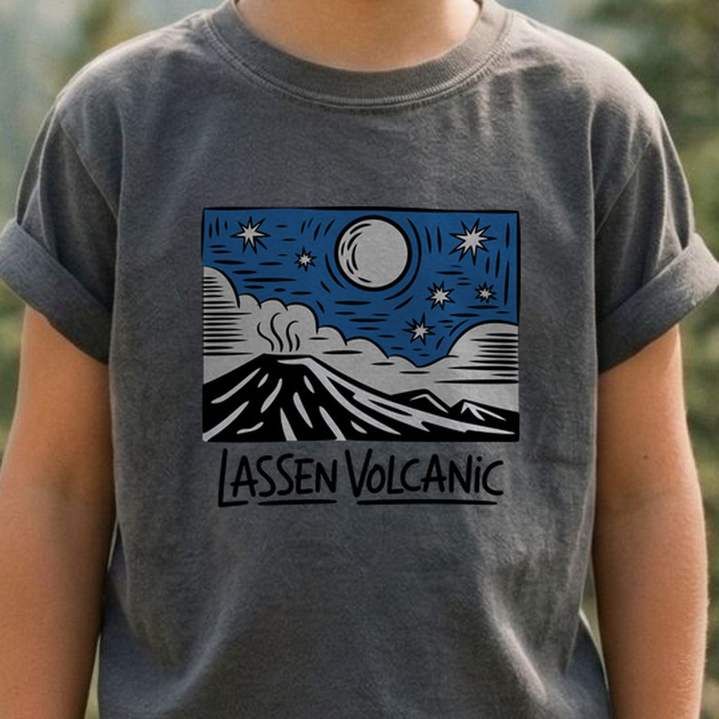 Lassen Volcanic at Night Kids Cotton T-Shirt