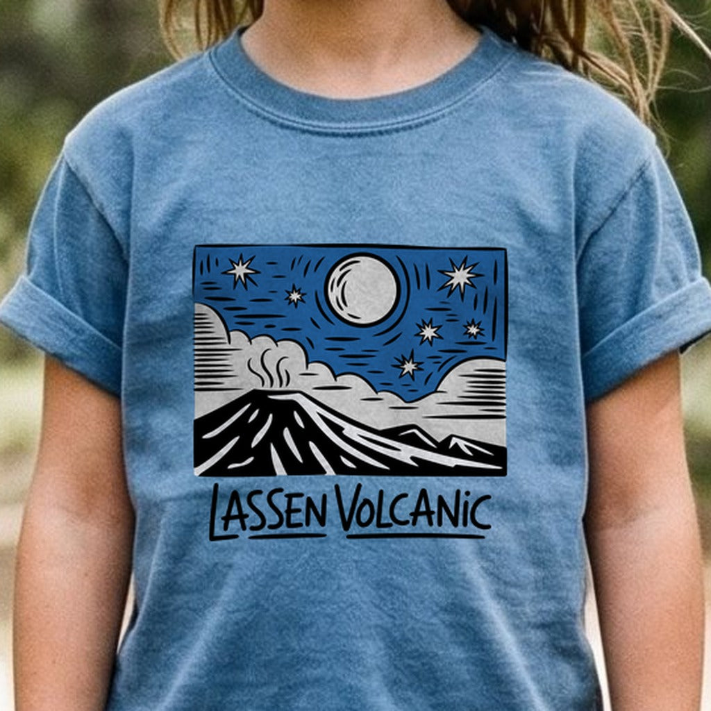 Lassen Volcanic at Night Kids Cotton T-Shirt