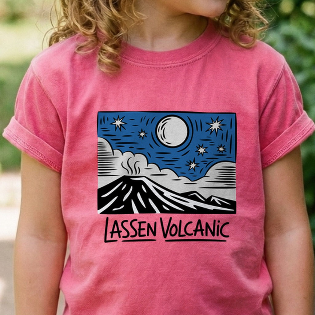 Lassen Volcanic at Night Kids Cotton T-Shirt