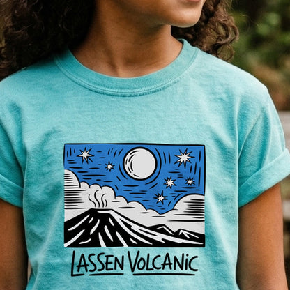 Lassen Volcanic at Night Kids Cotton T-Shirt