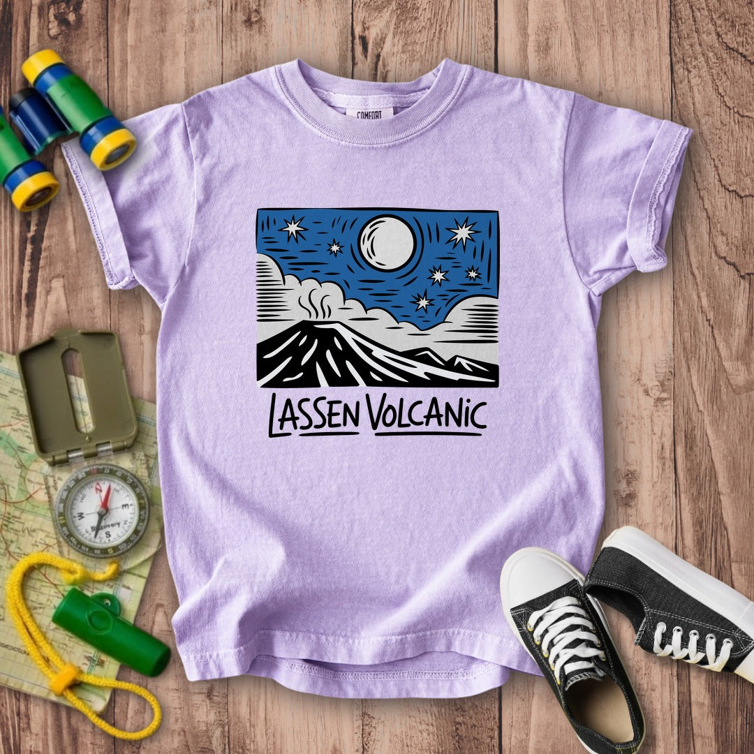 Lassen Volcanic at Night Kids Cotton T-Shirt