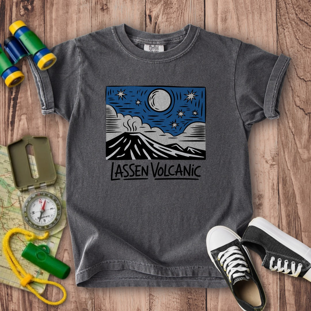 Lassen Volcanic at Night Kids Cotton T-Shirt