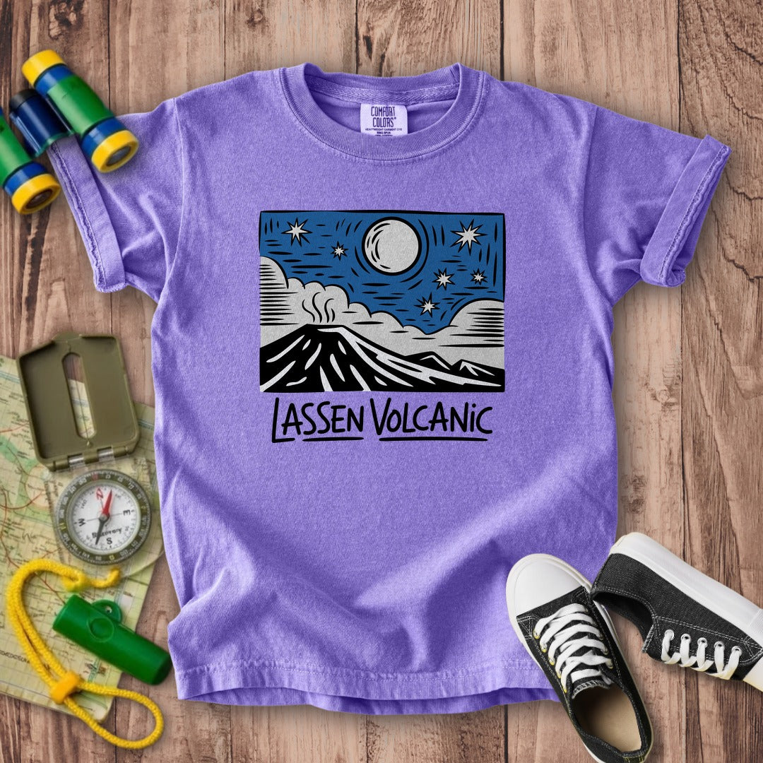 Lassen Volcanic at Night Kids Cotton T-Shirt