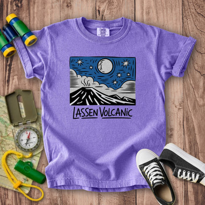 Lassen Volcanic at Night Kids Cotton T-Shirt