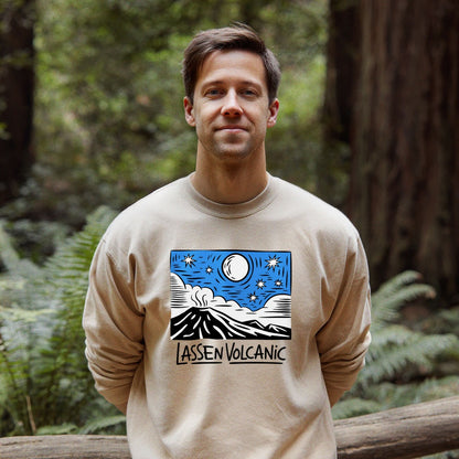 Lassen Volcanic at Night Crewneck Sweatshirt