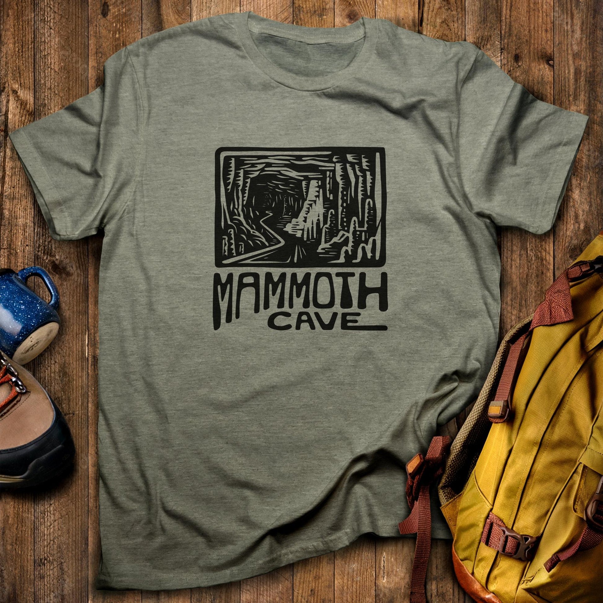 Mammoth Cave National Park T-Shirt Heather Military Green Adventure and Outdoors Themed T-Shirt