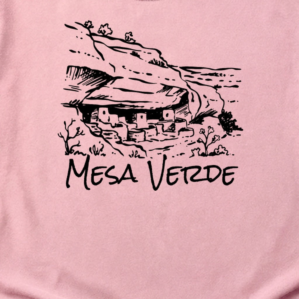 Mesa Verde National Park Line Drawing Cotton T-Shirt