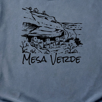 Mesa Verde National Park Line Drawing Cotton T-Shirt