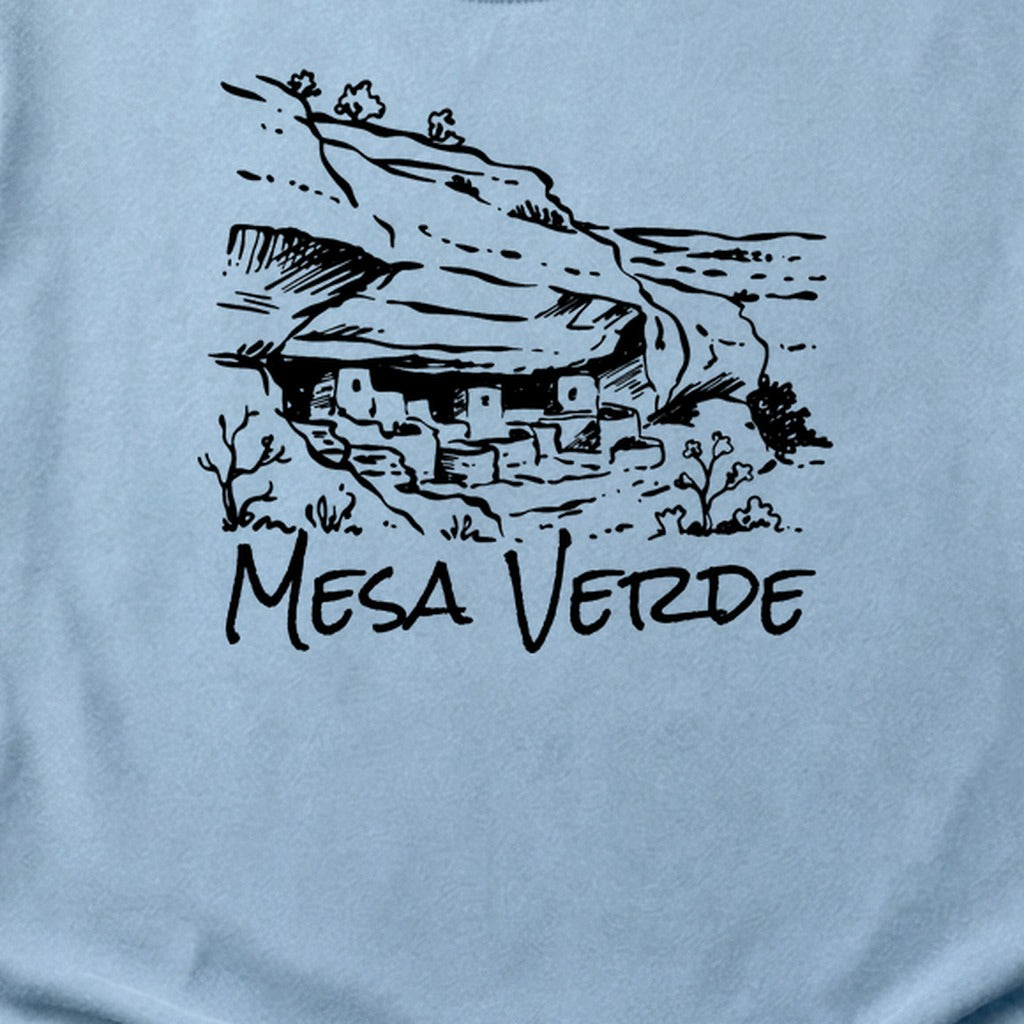 Mesa Verde National Park Line Drawing Cotton T-Shirt