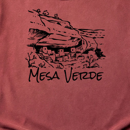 Mesa Verde National Park Line Drawing Cotton T-Shirt