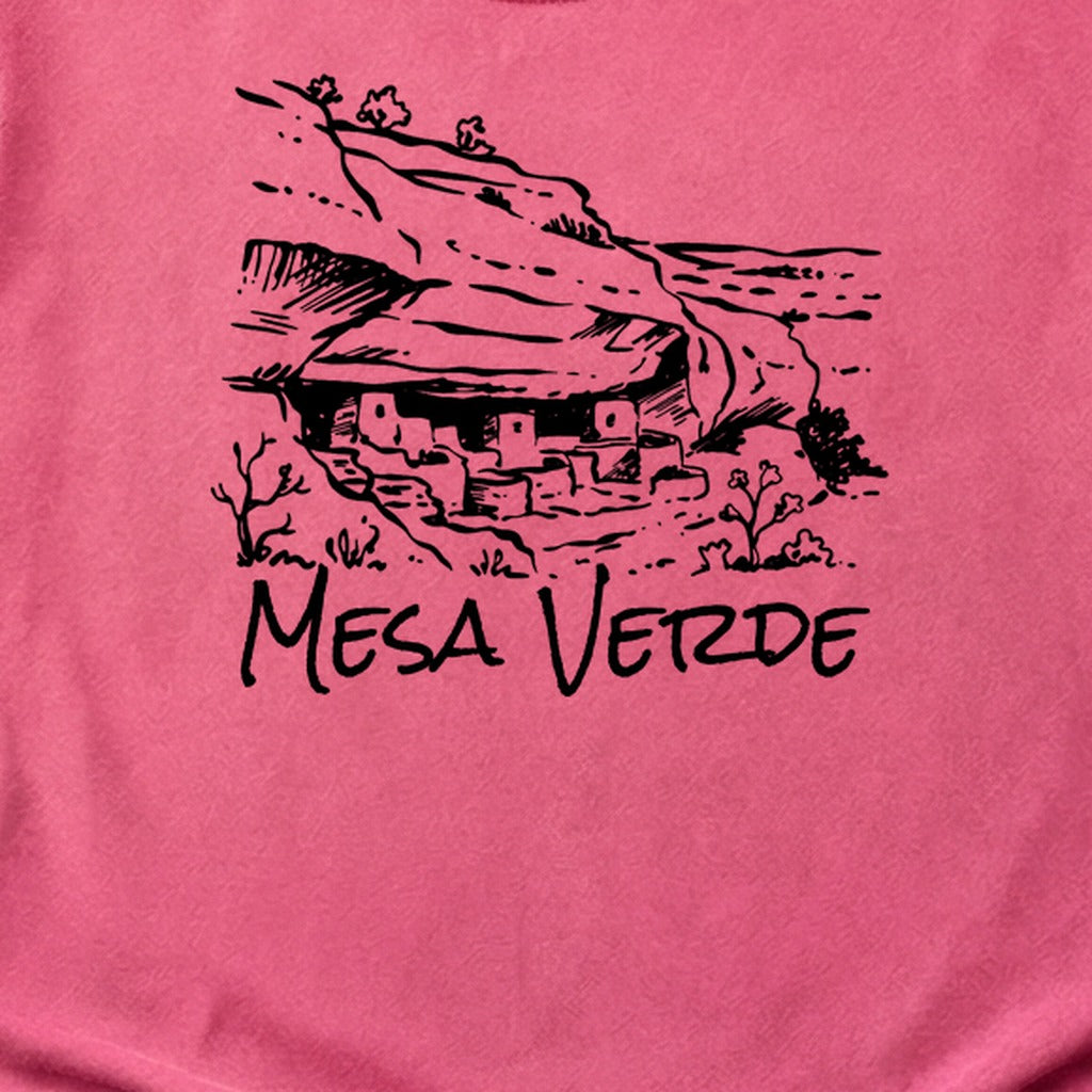 Mesa Verde National Park Line Drawing Cotton T-Shirt