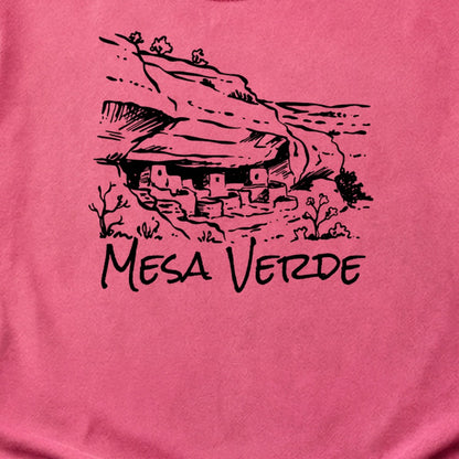Mesa Verde National Park Line Drawing Cotton T-Shirt