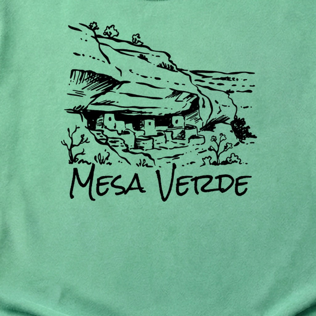 Mesa Verde National Park Line Drawing Cotton T-Shirt