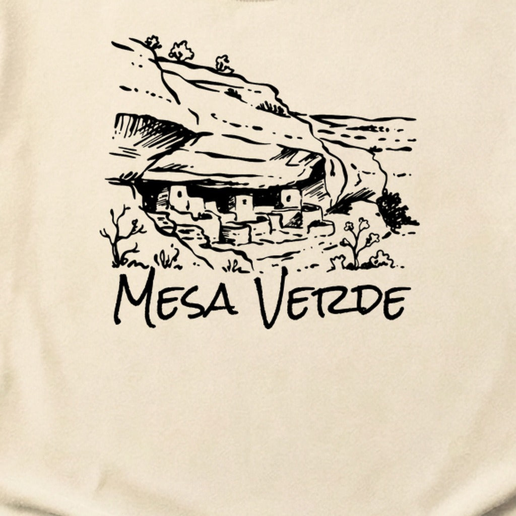 Mesa Verde National Park Line Drawing Cotton T-Shirt