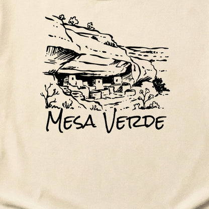 Mesa Verde National Park Line Drawing Cotton T-Shirt