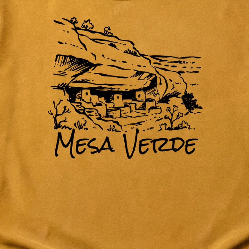 Mesa Verde National Park Line Drawing Cotton T-Shirt