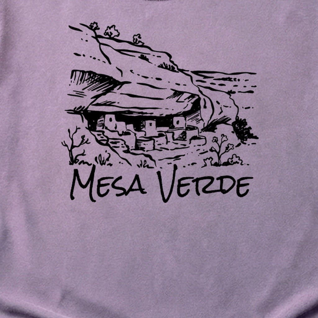 Mesa Verde National Park Line Drawing Cotton T-Shirt