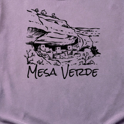 Mesa Verde National Park Line Drawing Cotton T-Shirt