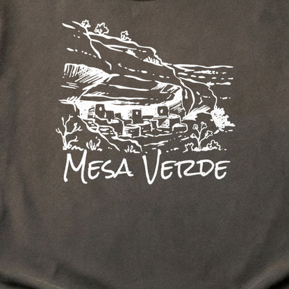 Mesa Verde National Park Line Drawing Cotton T-Shirt
