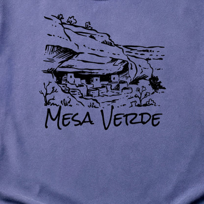 Mesa Verde National Park Line Drawing Cotton T-Shirt