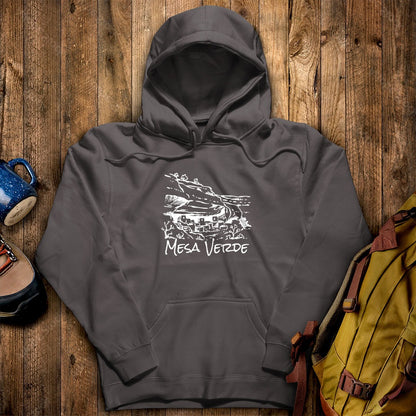 Mesa Verde National Park Line Drawing Hoodie