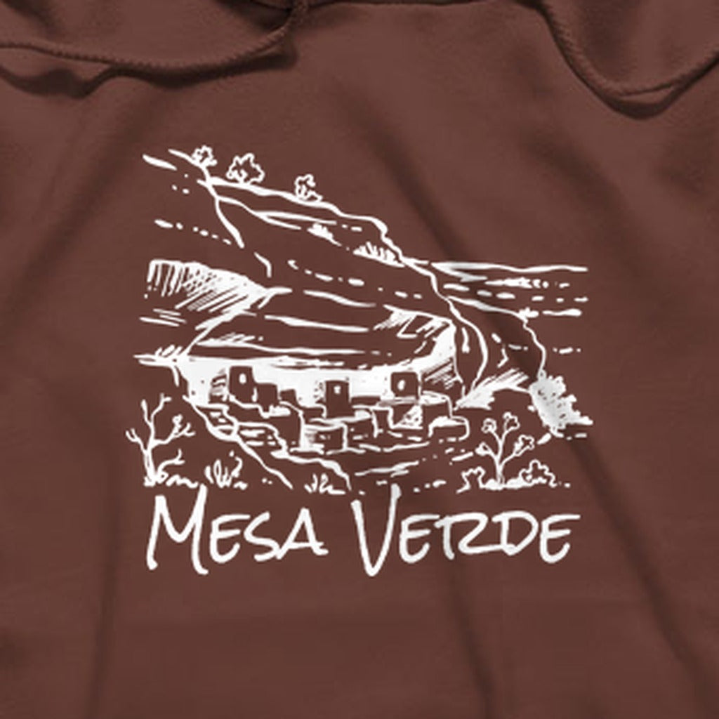 Mesa Verde National Park Line Drawing Hoodie
