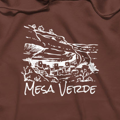 Mesa Verde National Park Line Drawing Hoodie