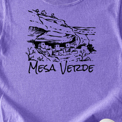 Mesa Verde National Park Line Drawing Kids Cotton T-Shirt