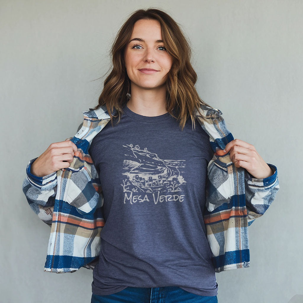 Mesa Verde National Park Line Drawing T-Shirt