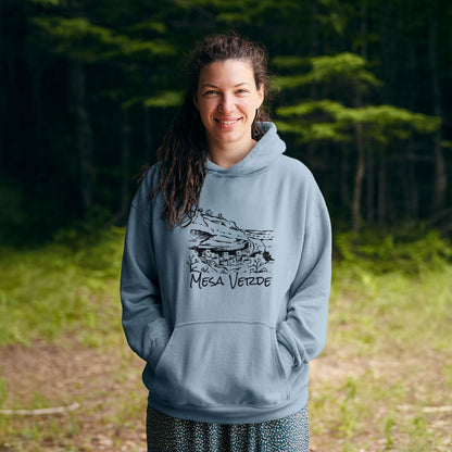 Mesa Verde National Park Line Drawing Hoodie