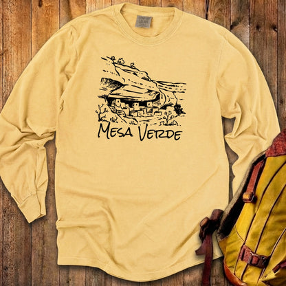 Mesa Verde National Park Line Drawing Premium Long Sleeve