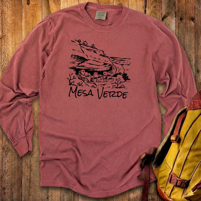 Mesa Verde National Park Line Drawing Premium Long Sleeve
