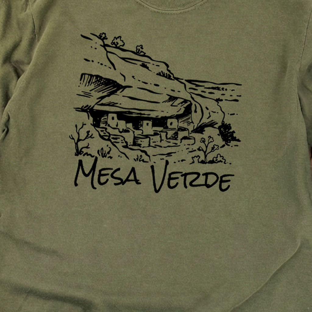 Mesa Verde National Park Line Drawing Premium Long Sleeve