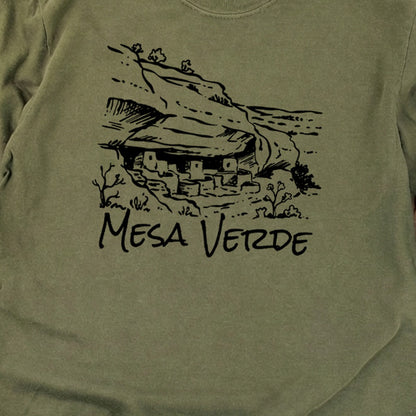 Mesa Verde National Park Line Drawing Premium Long Sleeve