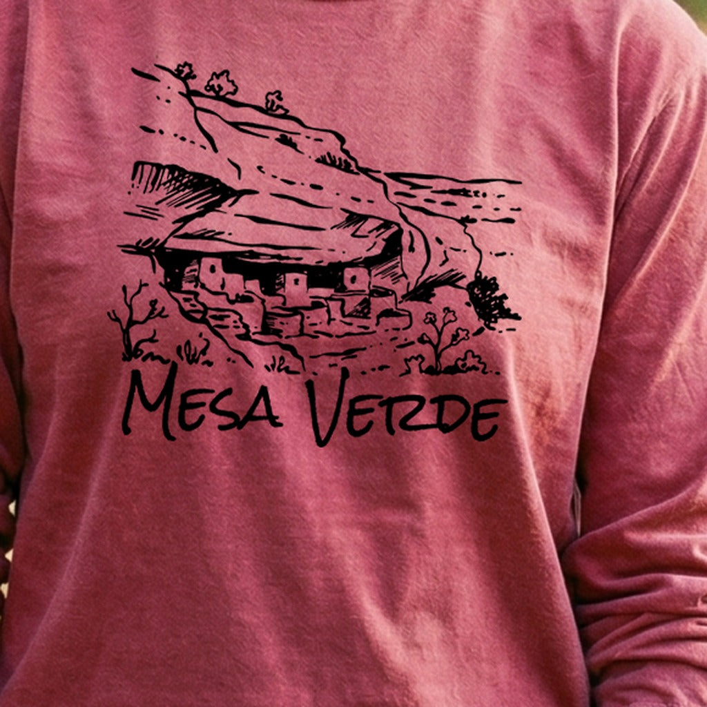 Mesa Verde National Park Line Drawing Premium Long Sleeve