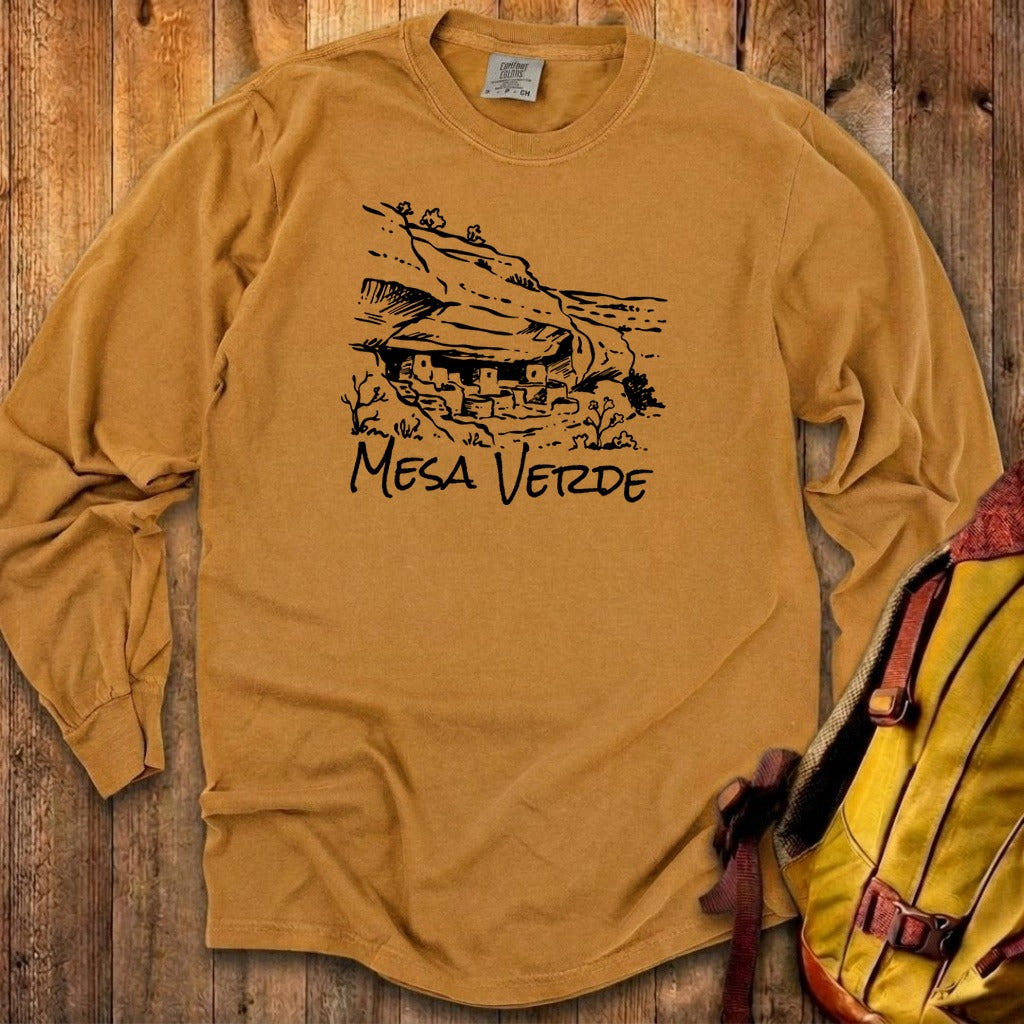 Mesa Verde National Park Line Drawing Premium Long Sleeve