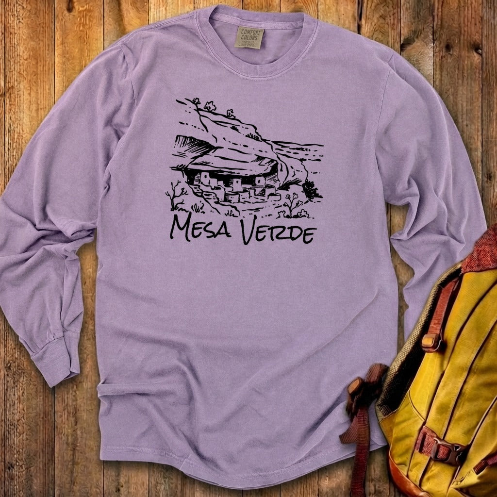 Mesa Verde National Park Line Drawing Premium Long Sleeve