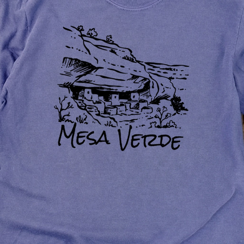 Mesa Verde National Park Line Drawing Premium Long Sleeve
